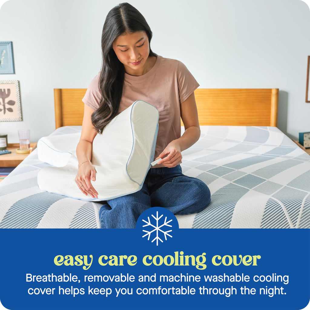 SEALY Dreamlife Standard Size Contour Memory Foam Pillow with Surface Guard Technology, Removable Machine-Washable Cover, 1 Year Limited Warranty