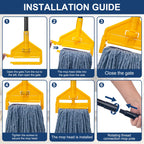 KeFanta 2 Pack Commercial Mop Heavy Duty Industrial Mops,60" Long Handle