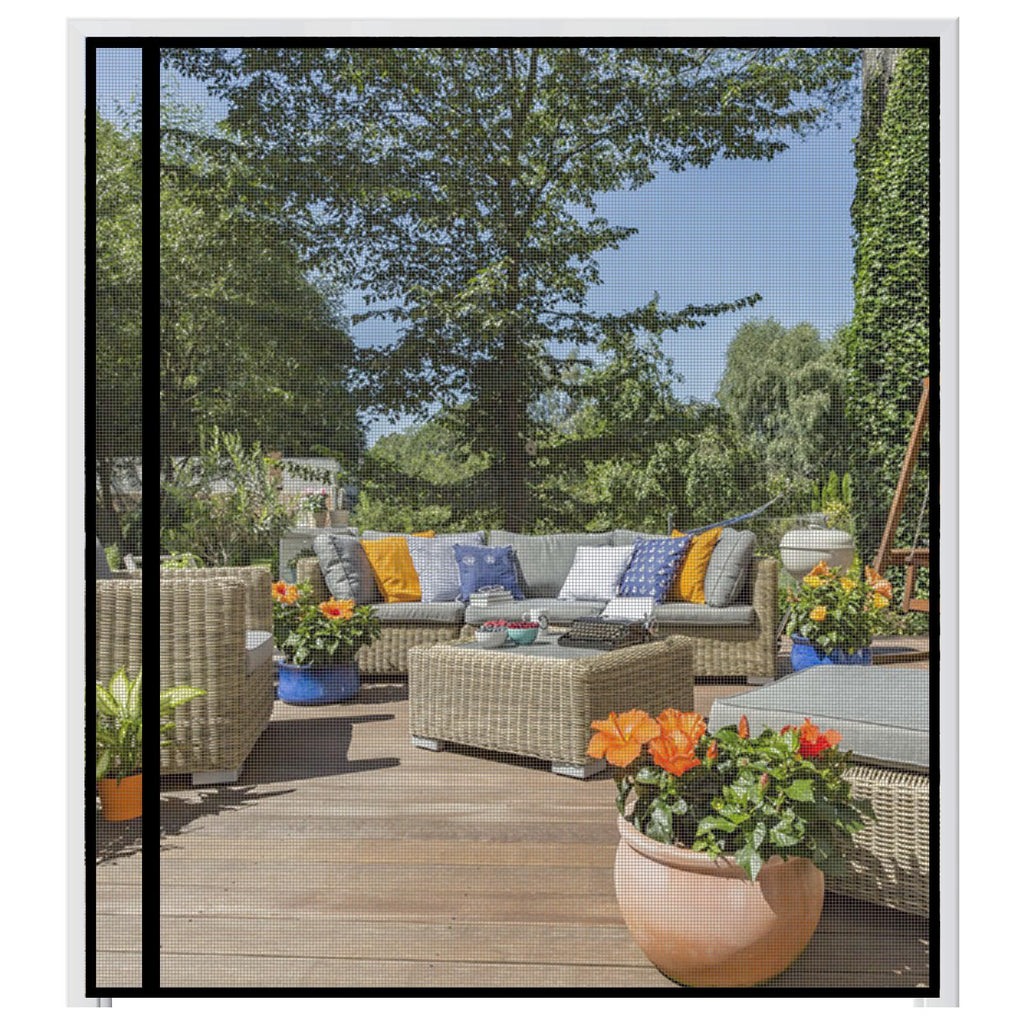 wohomzy Magnetic Screen Door Fits Door Size 68" x 80", Screen Size 70" x 81", Reversible Left Right Side Opening,Top Middle Anti-Tearing Mesh Net Curtain with Magnet,Black
