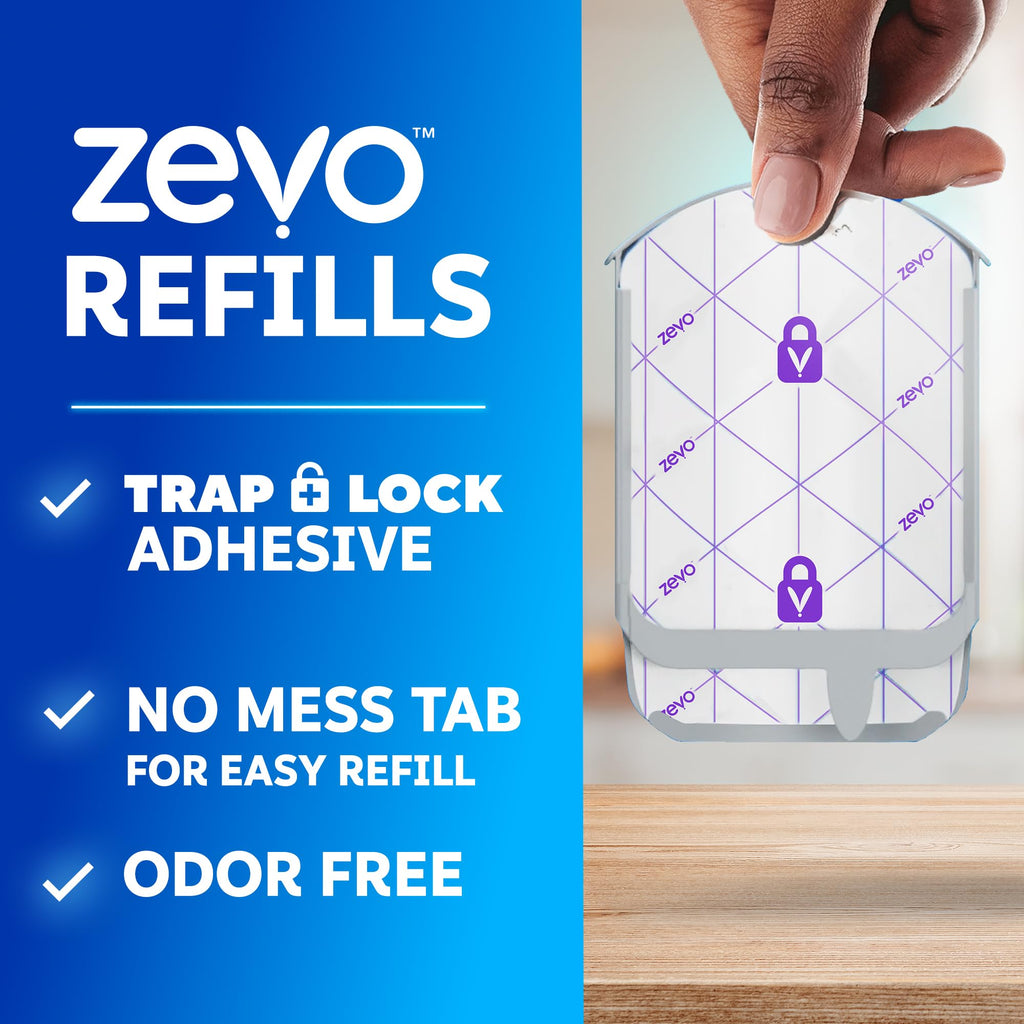 Zevo Flying Insect Trap Official Refill Cartridges - Fits Zevo Trap and MAX Indoor Fly Trap, Trap+Lock Technology Fly Trap Refill for Gnats, House Flies & Fruit Flies (8 Official Refill Cartridges)