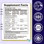 Kids Magnesium Liquid Drops-Magnesium Glycinate Liquid for Kids Supplement-w/L-theanine, Omega-3, Vitamin B6, D3 - for Sleep, Relaxation, Brain, Bones - Mixed Berry Flavor, 4 Fl Oz