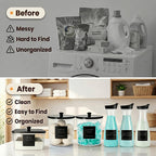 Laundry Room Organization Set, 3 Laundry Containers, 3 detergent dispenser