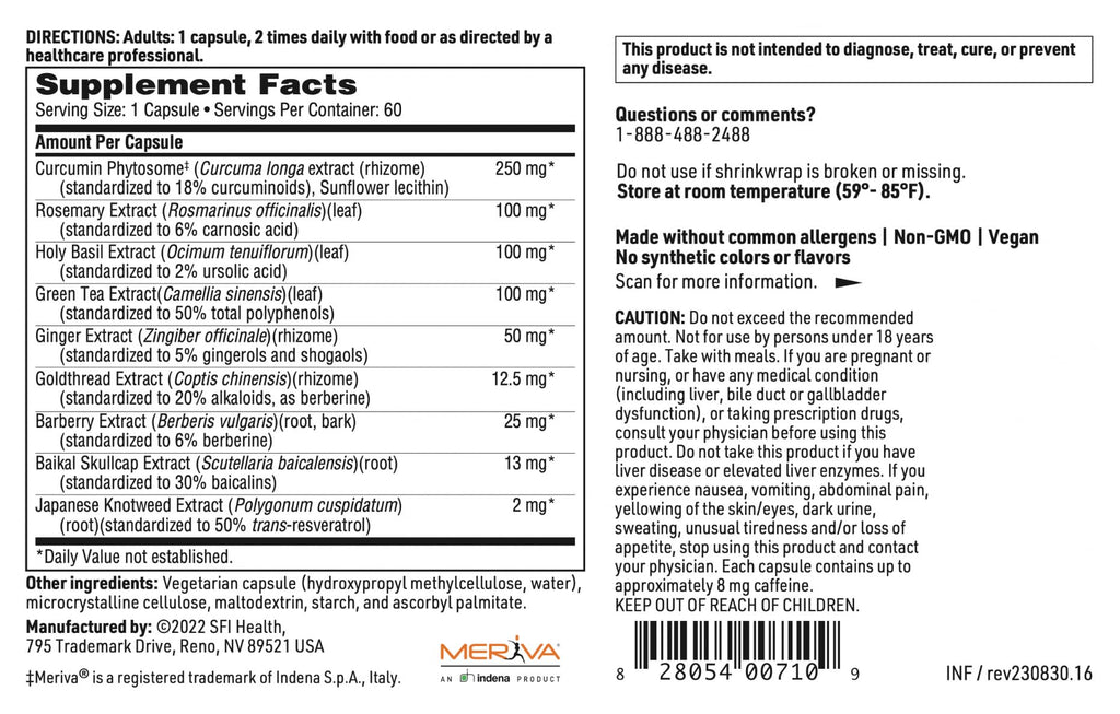 Klaire Labs SFI Health Inflathera - Phytonutrient Blend with Turmeric & Knotweed, Designed to Support Inflammation Response (60 Capsules)