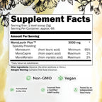 UltraLaurin® Monolaurin Supplement – 3,000 mg Coconut-Derived Pellets for Immune & Gut Health Support, Digestive Wellness – 7 oz - 66 Servings – Vegan, Non-GMO, Natural Immune & Digestive Support