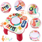 BACCOW Baby Toys 6 to 12-18 Months, Musical Activity Table for 1 Year Old Boys Girls Gifts, Toddler Infant Toys, Length 12.99 Inches Width 12.99 Inches Height 12.6 Inches (33cm W x 33cm L x 32 cm H)
