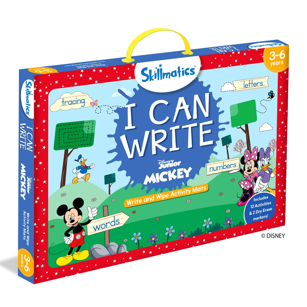 Skillmatics I Can Write Disney Junior Mickey Mouse - Reusable Preschool Learning Activities, Educational Toy and Game, Back to School Supplies, Gifts for Students, Kids, Toddlers Ages 3, 4, 5, 6