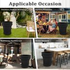 BSTKEY 55 Gallon Stretch Spandex Trash Can Cover, 4 Pack Outdoor Fitted Waste Container Cover Round Garbage Can Covers for Wedding Party Commercial Fundraiser Decor, Without Trash Can (Black)