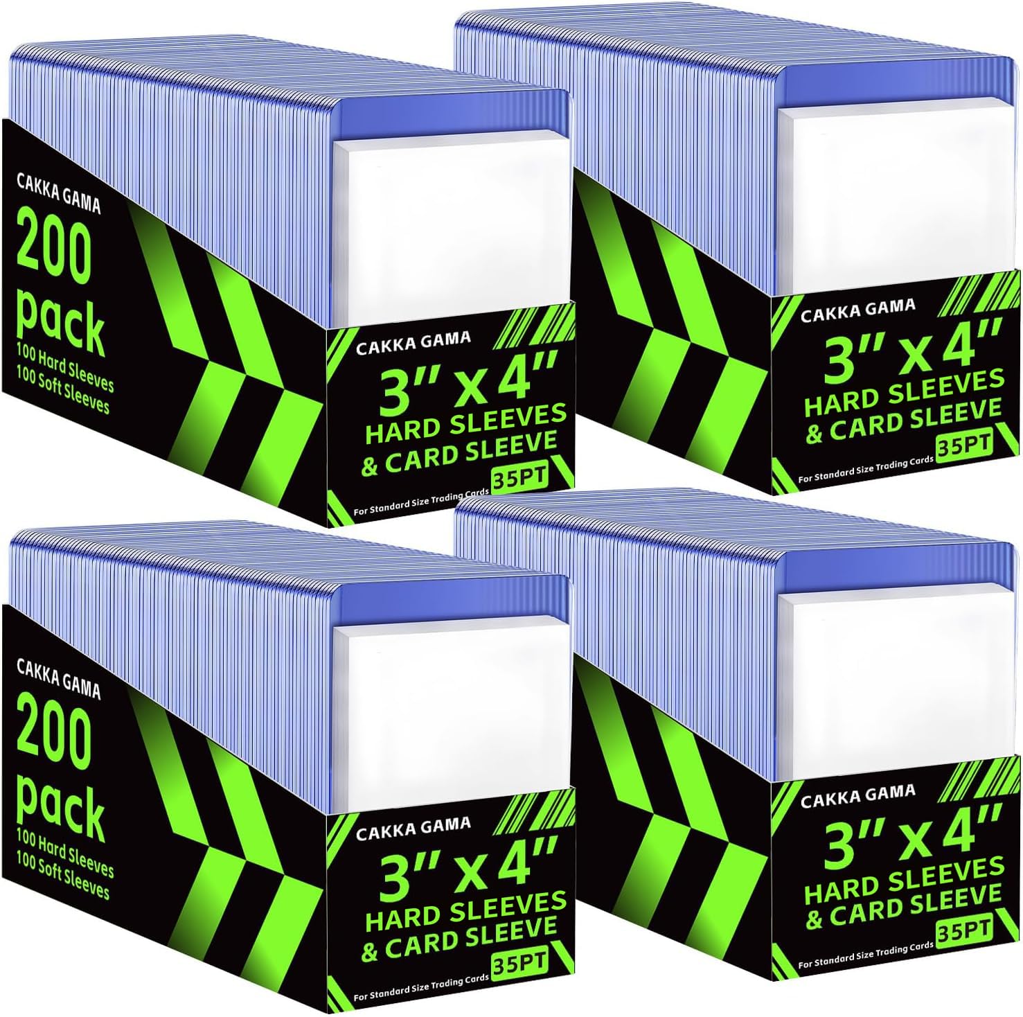 800 PCS Hard Plastic Card Sleeves, Premium Baseball Trading Sports Card Holder Protectors (400 Hard Sleeve + 400 Soft Sleeve)