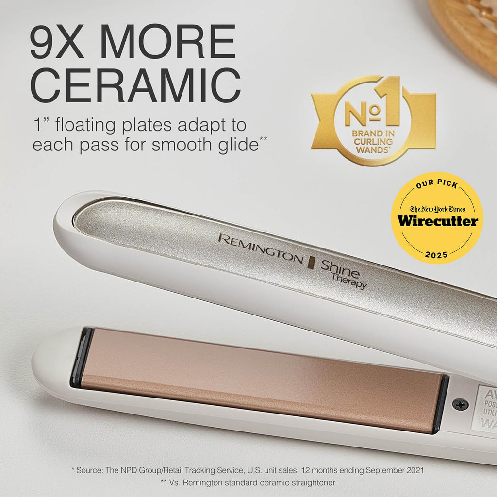 Remington Shine Therapy Argan Oil & Keratin Infused 1 Inch Hair Straightener/Flat Iron
