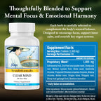 Kan Herbs Company Clear Mind Formula – Traditional Chinese Herbal Blend for Cognitive Clarity and Spirit Support, Nourishes Heart Yin and Blood, Calms Shen, Herbal Supplement, 120 Tablets