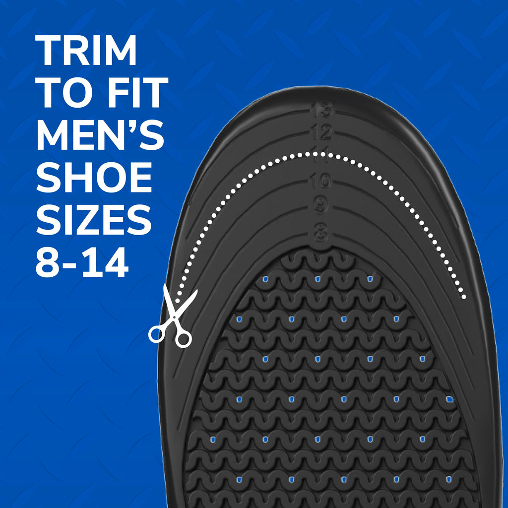 Dr. Scholl's Work Insoles (Pack) // All-Day Shock Absorption and Reinforced Arch Support That Fits in Work Boots and More (for Men's 8-14, Also Available for Women's 6-10) 1 Pair (Pack of 2) 2 Count