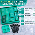 Brow Lamination Kit and Tint Ready System – Professional Eyebrow Lamination Kit for Women, At Home Brow Lift Kit with Perm, Eyebrow Tinting Kit Compatible, Brow Shaping Tools, Rulers, Brushes & Serum
