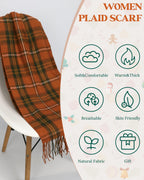 YSense Winter Scarf for Women Long Plaid Scarves Ladies Gifts