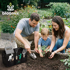 Bloomix 12Pcs Gardening Tools Set - Heavy Duty Garden Tools Set with Tool Bag, Kneeling Pad, Apron & More Garden Accessories - Stainless Steel Plant Care Kit Supplies, Gardening Gifts for Women Men