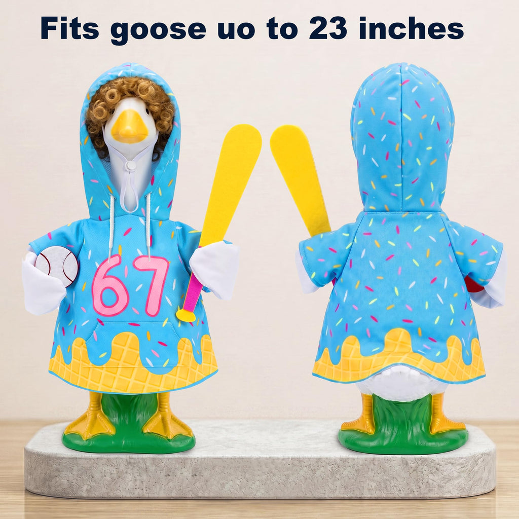67 Ice Cream Baseball Porch Goose Outfits Hoodie for 23 inch Statue, 4 PCs