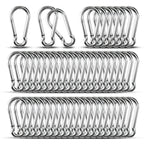 Carabiner Clip Hooks, 50pcs 3.15 inch Carabiners Heavy Duty, 304 Stainless Steel Spring Snap Hook Fits Camping Hiking, Metal Clips for Rope Chain Keys Rings