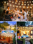 Brightever 120FT LED Outdoor String Lights with Remote, Patio Lights Outdoor Waterproof with 36+2 Shatterproof ST38 LED Bulbs, Dimmable Outside Hanging Light for Porch, Garden, Backyard, Cafe, 2700K
