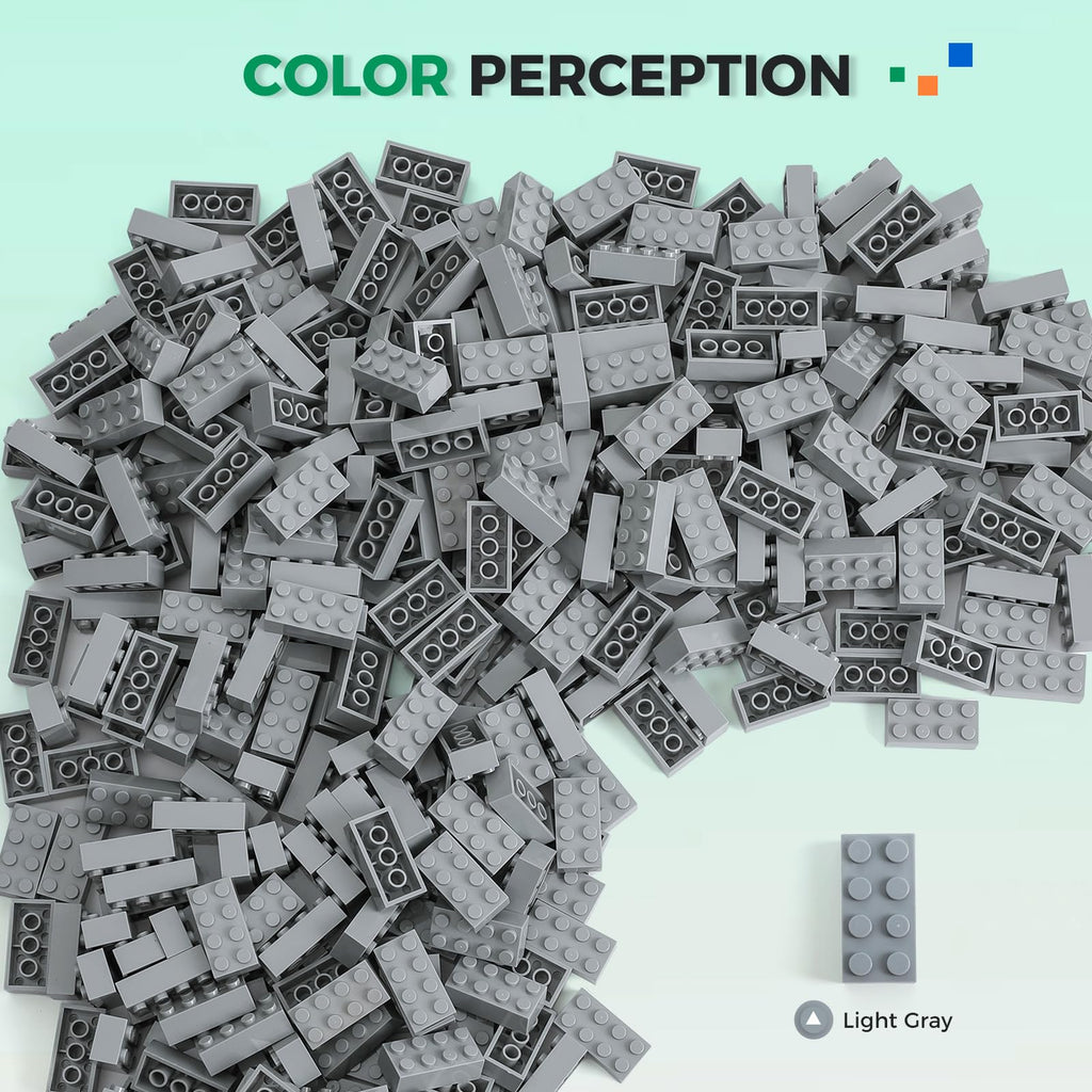 HUIZDQ 500 Piece Classic Building Bricks and 1 Gray Baseplate, 2x4 Bricks Bulk Creative Building Toys, Blocks Bulk for Kids Ages 6+, Light Gray