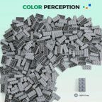 HUIZDQ 500 Piece Classic Building Bricks and 1 Gray Baseplate, 2x4 Bricks Bulk Creative Building Toys, Blocks Bulk for Kids Ages 6+, Light Gray