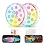 Upgraded Magnetic Pool Lights for Above ground and inground pool, Rechargeable Underwater RGB 16 Colors Submersible LED Lights with Remote & Timer Off, for Hot Tubs, Fountains, Party, Vase - 2 Pack