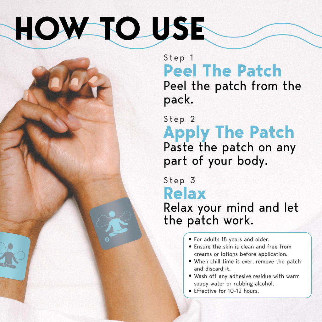 Klova Chill Patches with Clinically Proven Sensoril Ashwagandha, Rhodiola Rosea, Passion Flower, Ginger Root Extract, L-Theanine, GABA and Other Natural Ingredients to Help Destress, Unwind and Relax