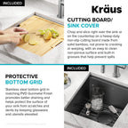 KRAUS Kore Workstation 17-inch Undermount 16 Gauge Black Stainless Kitchen Sink, Single Bowl Kitchen Sink in PVD Gunmetal Finish with Accessories, KWU1101-17-PGM