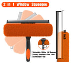 LAANPOLE 20FT Window Squeegee with Extension Pole, 2-in-1 Squeegee for Window Cleaning, Professional Cleaning Kit for Home with 12FT Telescoping Pole for Outdoor Indoor Use