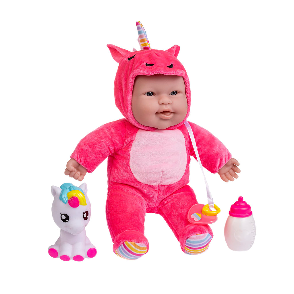 JC Toys Lots to Cuddle Babies 12-inch Small Soft Twin Baby Dolls Unicorn Theme| Washable | Pink and Blue | Includes Play Unicorns, Bottles, Pacifiers| for Children 12 Months +