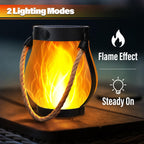 Jyoiat Solar Lanterns Outdoor Waterproof - 2 Pack everflame Solar Lantern with Dual Charging Modes of Solar & USB for Garden Yard Patio Birthday Mothers Day Gifts for Women (Warm White - 2 Pack)