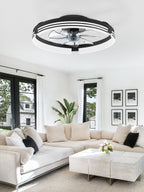 ZMISHIBO Low Profile Ceiling Fans with Lights and Remote, 20" Black