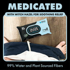 DUDE Wipes Fragrance Free Hemorrhoid Flushable Wipes - 3 Pack (144 Count) - Extra-Large, Medicated with Witch Hazel for Soothing Relief - Septic and Sewer Safe