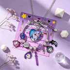 AmaAccess Kpop Charm Bracelet Merch Gifts, Adjustable Cartoon Bangle and Necklace Jewelry Set for Fans Women Christmas Birthday (Set1)