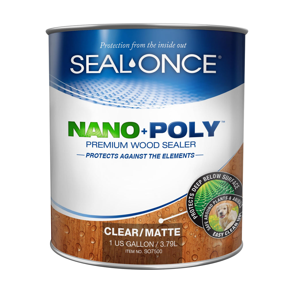 Seal-Once Nano+Poly Wood Sealer and Waterproofer, Clear, 1 Gallon