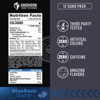 Ekkovision Energy Drink, Blue Razz, Caffeine Free, Coconut Water, L Theanine, Alpha Gpc & L Tyrosine For Balanced Energy, Electrolytes & Smooth Hydration, 16 Fl Oz Can, 12 Pack