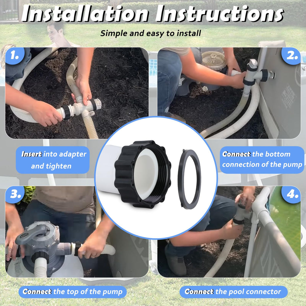 1.5" Pool Pump Hose Compatible with Intex Pump Sand Filters & Saltwater Systems, 29060E Pool Hoses Fit for Coleman Above Ground Pools Parts 59" Long