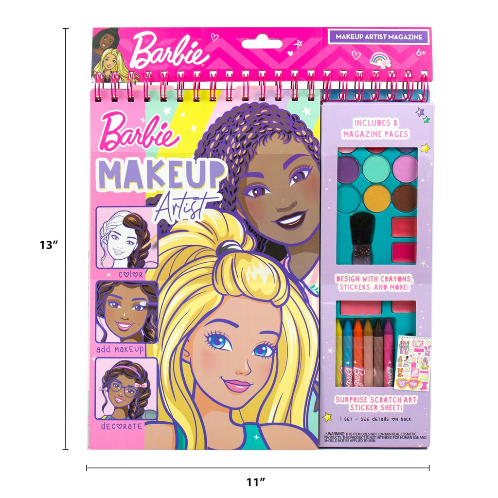 Horizon Group USA Barbie Magazine - Create Hair & Makeup Looks with 130+ Stencils, 180+ Stickers, Crayons & Pretend Makeup