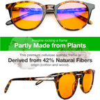 Orange Blue Light Blocking Glasses for Better Sleep - 99.5% Premium Acetate Amber Orange Computer Migraine Glasses for Women & Men - Amber fl 41 TV Gaming Blue Light Blockers for Eye Strain & Fatigue