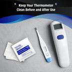 HandyClean Thermometer Wipes, 70% Isopropyl Alcohol 2x1 In, 1000 Count