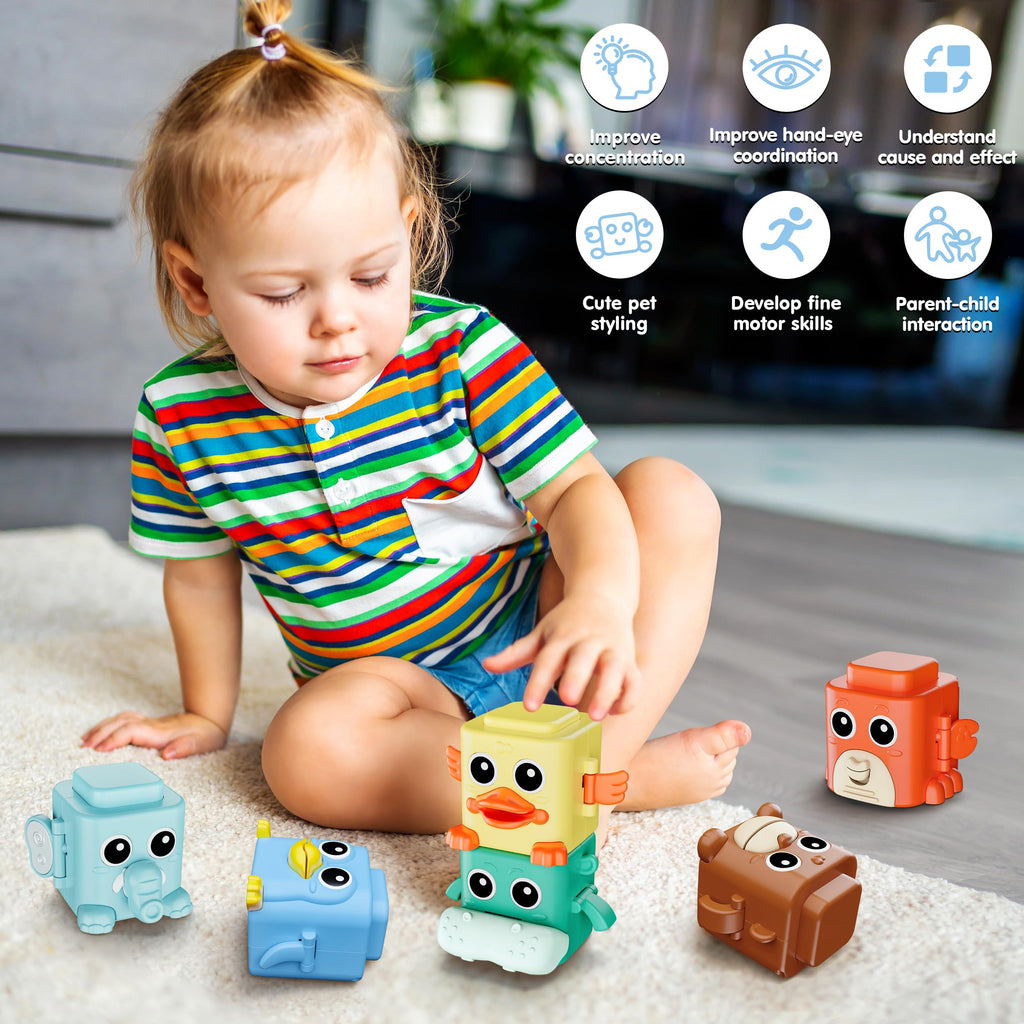 Stacking Toys Set Sensory Animal Stacking Blocks for 18+ Months Toddler Toy