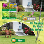 Lilyvane Weed Puller Tool, Stand Up Manual Weeder, Heavy Duty Garden Weeding Tool with 60 inch Long Handle,4 Claw Steel Head, Uprooting Dandelion Removal Gardening Tools for Lawn Grass Grabber