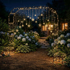 GARDFANCY Garden Arch with Planter Boxes, Metal Arbor Trellis for Climbing Plants Outdoor, Heavy Duty Iron Archway for Wedding Ceremony Party Backyard Lawn Patio Decor, Black