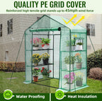 Greengro Greenhouse, 28 x 57 x 76'' Greenhouses for Outdoors, Small Plant Green House with Screen Windows, 3 Tiers 4 Shelves, Durable PE Cover, Plastic Portable Walk in Greenhouses for Outside Indoor