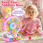 Toys for 1 2 3 Year Old Girls, Spin & Sing ABC Alphabet Learning Zoo with Lights & Sounds, Musical Educational Toy for Toddler 1-3, Christmas 1st Birthday Gifts for Baby Kids Age 12-18 Months+