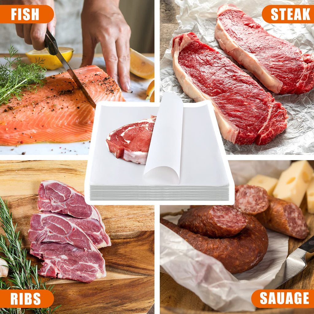 Sublimation White Butcher Paper Disposable Butcher Paper Sheets Square Meat Sheet Precut No Wax for Heat Press, Wrapping Meat, Art Project(100 Pieces,17 x 17 Inches)