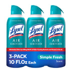 Lysol Air Sanitizer with Bacterial Odor Eliminator for Home & Office, Air Freshener Alternative, Simple Fresh Scent, 10 oz (Pack of 3)