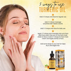 DERMAXGEN Organic Turmeric Oil for Skin Lightening - Turmeric Face Oil for Dark Spots, Anti-Aging & Hydrating Dry Skin - Glow Moisturizer for Face, Neck & Eyes (4 FL OZ / 60 ML)