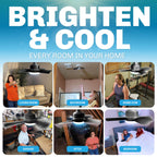 Bell+Howell Socket Breeze Socket Fan Light with Remote, Portable Small Ceiling Fans with Lights for Bedroom, Kitchen, Living Room, Ceiling Fan with Light 3500K, 1000 Lumens, Screws into E26/E27