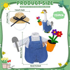 Ueyben Porch Goose Gardening Outfit for 23" Cement Plastic Goose Statue