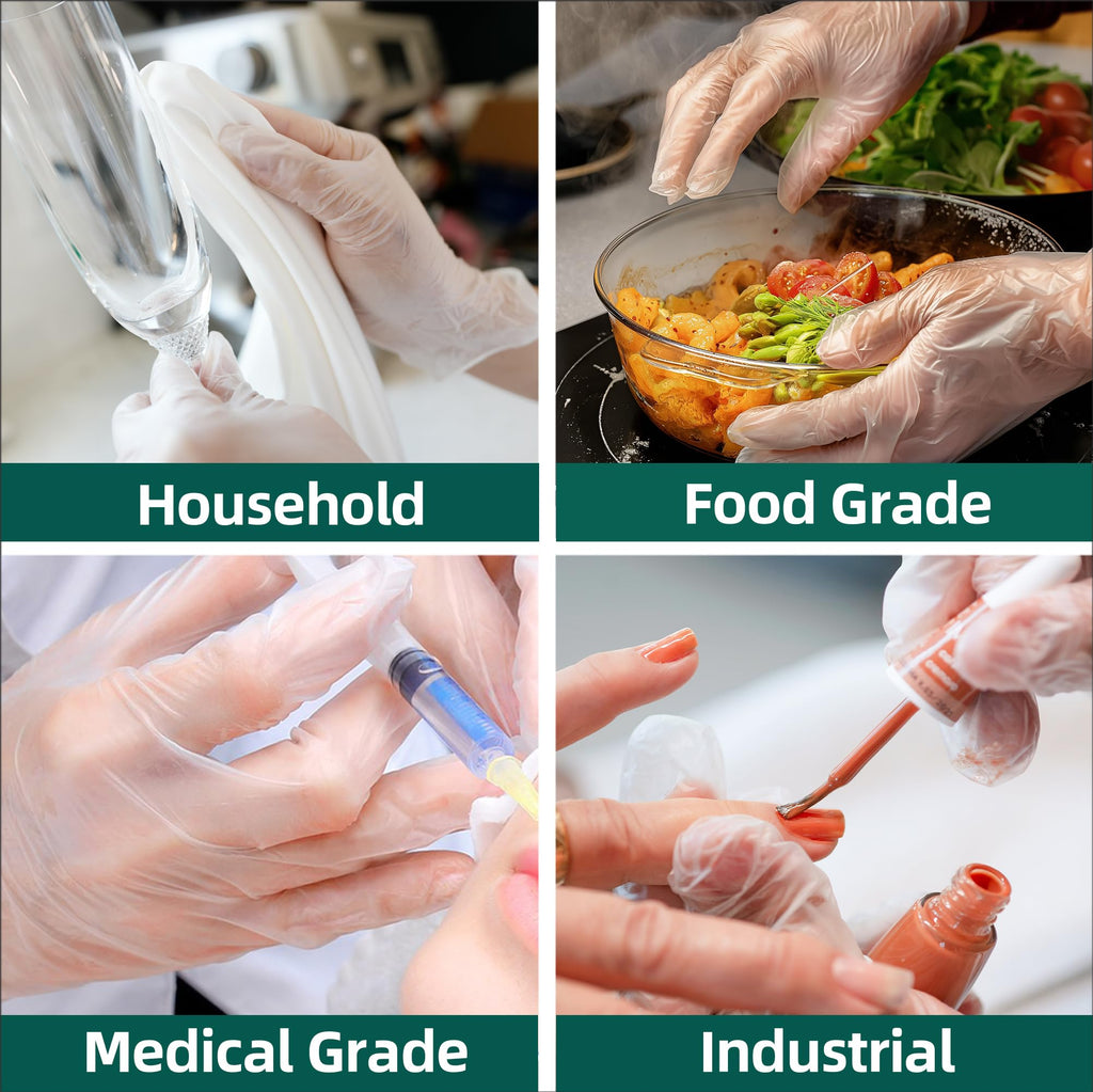 Supmedic Vinyl Disposable Exam Gloves, Clear 4 Mil Powder-Free Latex-Free Medical Food-Safe Cooking Cleaning Glove, 1000 Pcs (Medium)