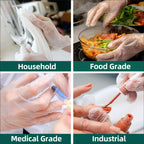 Supmedic Vinyl Disposable Exam Gloves, Clear 4 Mil Powder-Free Latex-Free Medical Food-Safe Cooking Cleaning Glove, 1000 Pcs (Medium)